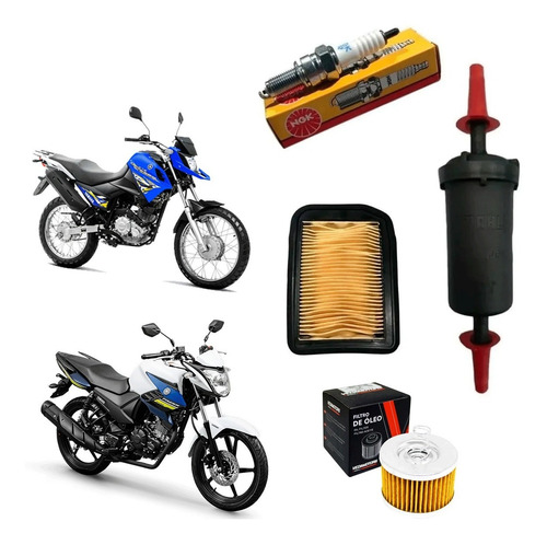 Kit Filtros Yamaha Xtz Crosser 150 Fazer 150 + Vela Ngk