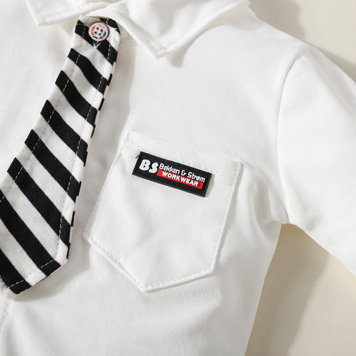 Conjunto Primavera De 2 Pcs Con Camisa Y Pantalón Para Bebé Blanco 2-3 A
