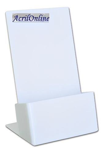 5 Porta Folletos Plástico Blanco 10x16 Cm Oferta Acrilonline