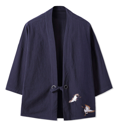 Yukata Japonés Bordado Kimono De Hombre, Chaqueta Cardigan