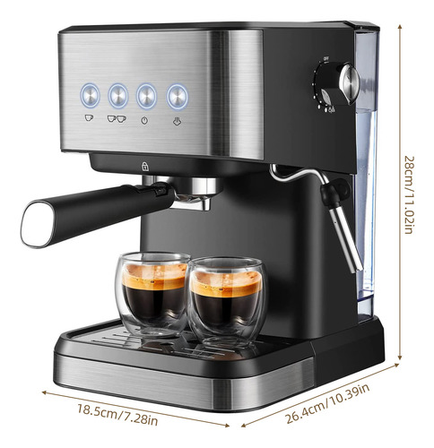 Cafetera Con Capuchino Con Leche. Máquina Todo En Uno, Barra