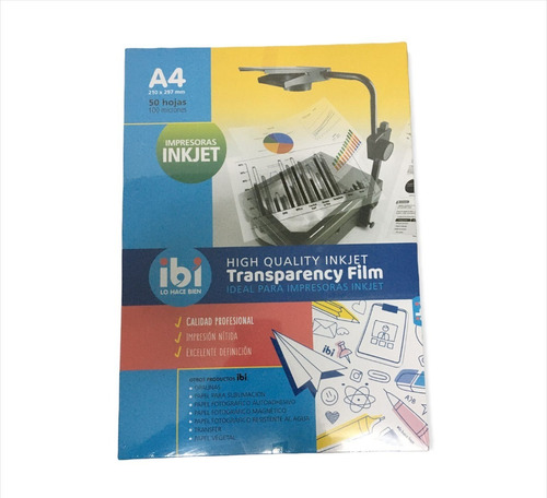 Papel Filmina Transparencia Para Inkjet A4 X 50 Hjs (sellos)