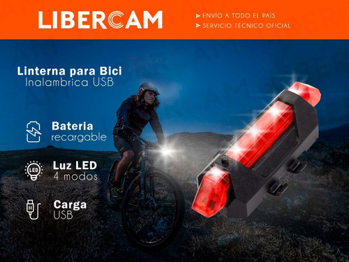 Imagen 3 de 10 de Luz Led Bicicleta Recargable Usb Colores Alta Potencia