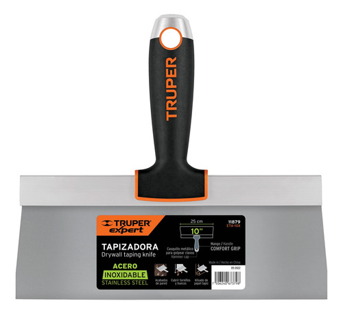 Espatula Tapizadora 10'' Acero Inoxidable Flexible Truper