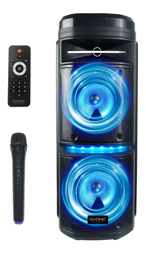 Parlante Gadnic Portátil Xbs15 Bluetooth Karaoke+microfono Color Negro