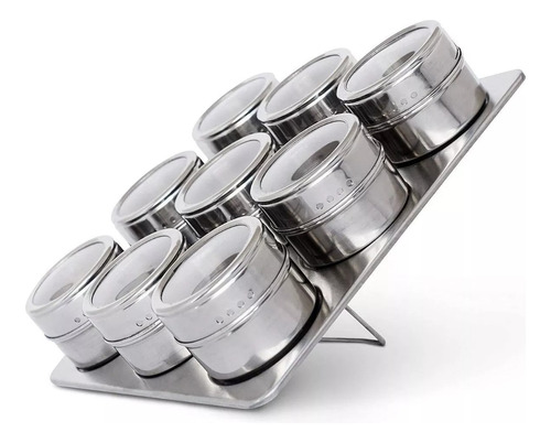 Especiero Condimentero Cocina X9 Frascos Iman Magneticos 