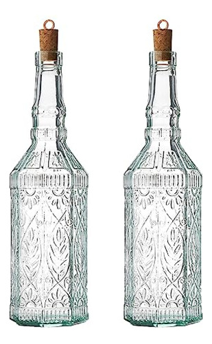 Botella Decorativa De Vidrio Bormioli Rocco Juego De 2 Botel