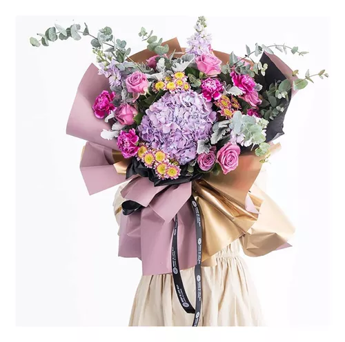 20 Hojas De Papel Coreano Para Ramos Bouquet Floral Patrón