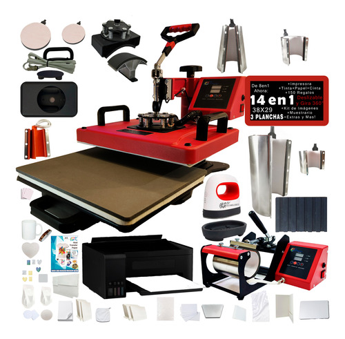 Combo 8 En 1 Impresora Sublima Sublimación Oferta 5 2plancha