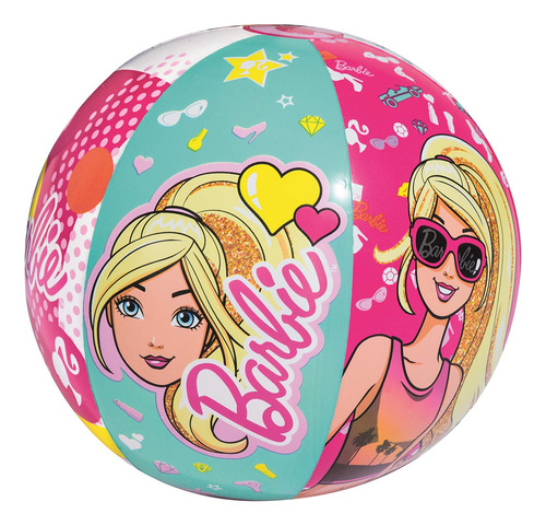 Pelota Inflable De Barbie Para Alberca O Playa En Bolsa 50cm