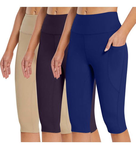 Pantalones Para Mujer, 3 Piezas, Leggings Hasta La Rodilla,