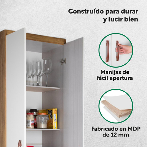 Mueble Armario Closet Mdp Multiusos 2 Puertas Con Estantes Color Nogal Kingshouse