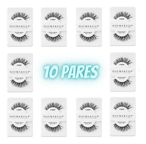 Kit Cilios Postiços Com 10 Pares Wispy Daymakeup Human Hair