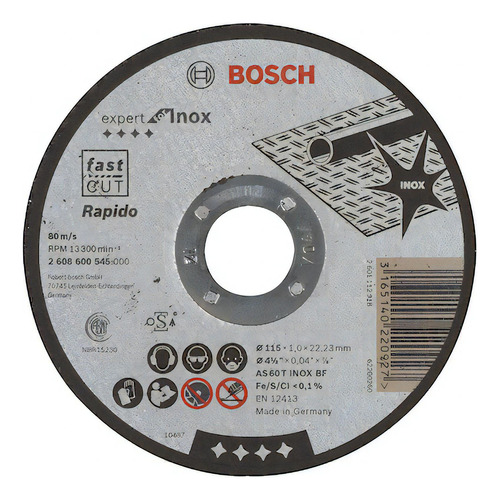 Disco De Corte Bosch Expert For Inox 115x1,0mm 25 Un