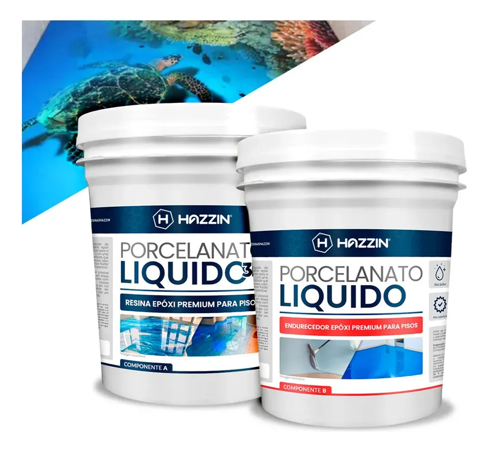 Resina Epóxi Porcelanato Líquido Incolor Piso Hazzin - 20kg