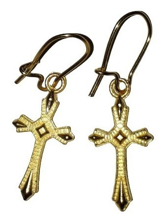 Aros Colgantes Dorados Cruces Crucifijos Bijouterie China