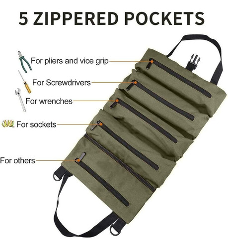Super Roll Tool Roll,multi-purpose Roll Up Tool Bag, Wrench