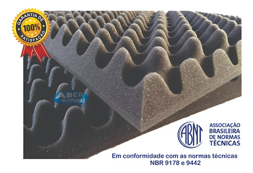 Espuma Acústica C. O. - 30 Placas - 50 X 50 X 2cm + 02 Colas