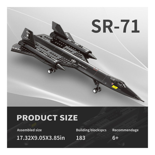 Edificio De Avión De Combate Sr-71 Compatible Con Avión Set,