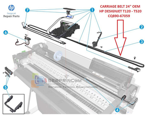 Correa Plotter Hp T120 Original 24 Pulgadas Cq890-67112