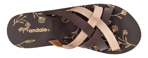 Sandalias Mujer Sideletas Mirna Café Oro Rosa 117-692