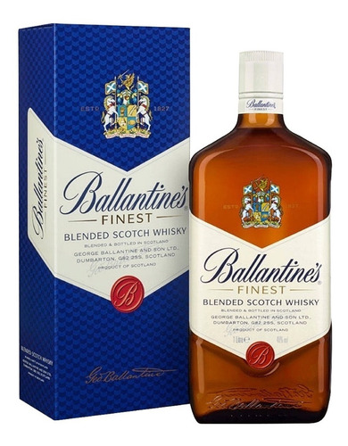 Imagen 1 de 2 de Whisky Ballantines Finest 1 Litro Escoces + Estuche - Sufin