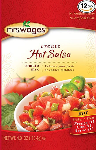 Los Salarios Señora Crear Tomate Caliente Salsa Mix, De 4 On