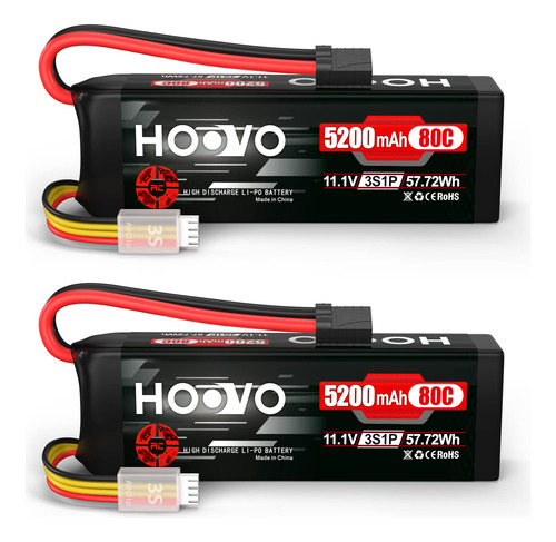 Hoovo 11.1v 80c 5200mah 3s Lipo Battery With Tracxas Plug Fo