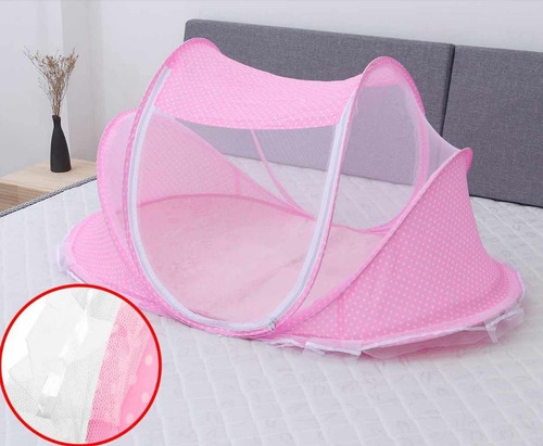 Imagen 3 de 5 de Mosquitero Cuna Portatil Bebes Colchoneta Y Almohada Puntos