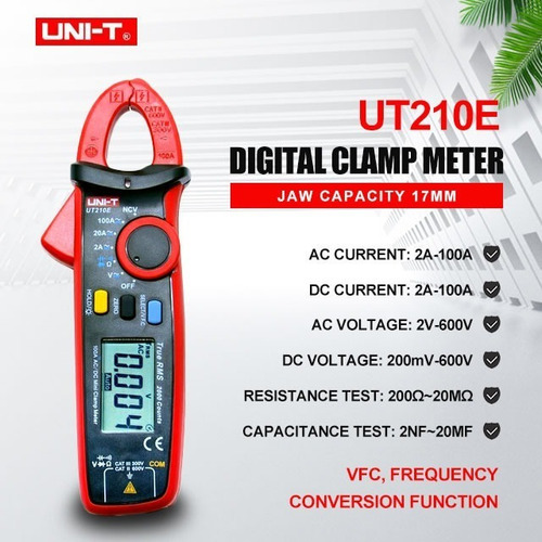 Pinza Amperimétrica Digital Uni-t Ut210e 100a
