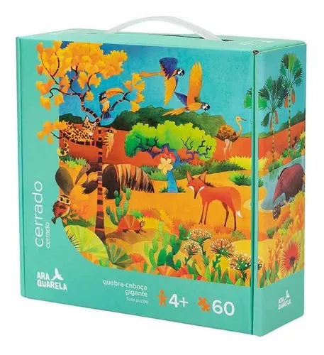 Quebra-Cabeça Guardiões da Natureza – 60 Pçs – Araquarela – Azul e