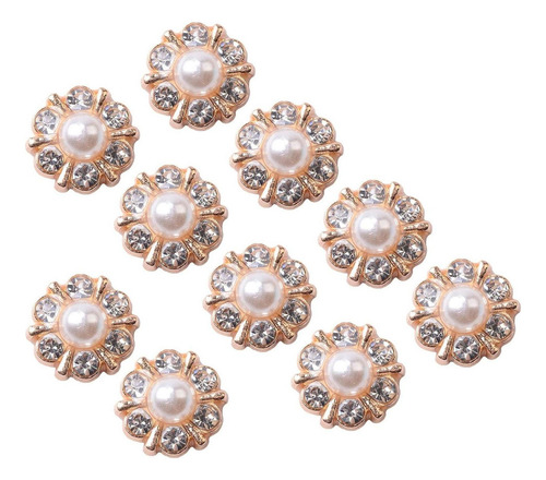 Hebilla De Perlas Y Diamantes De Imitación De 12 Mm 40pcs