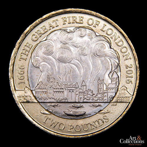 Gran Bretaña, 2 Pounds, 2016. Gran Incendio Londres. Unc