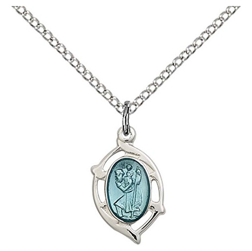 Plata Esterlina Colgante St Christopher Acero Inoxidabl...