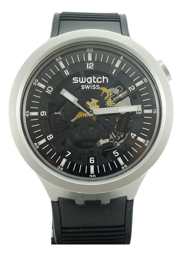 Relógio Swatch Big Bold - Dark Irony Preto Prata Mostrador Preto (Usado)