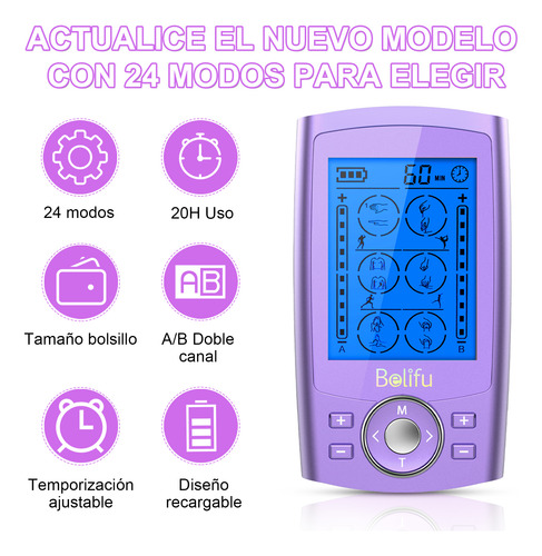 Electroestimulador Muscular Ten Ems Fisioterapia Recargable