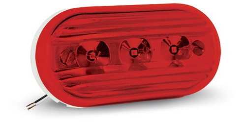 Faro Lateral . Ovalado Rojo Con Soporte Led 12/24v