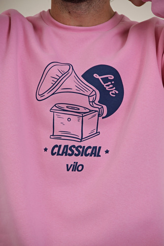 Buzo Oversize Viste Vilo Estampado Tocadiscos Frisado