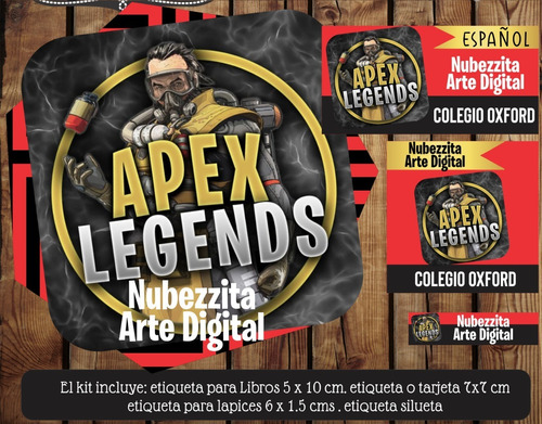 Apex Legends Etiqueta Escolar Kit Imprimible 