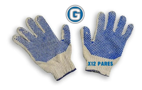 Guantes Moteados Trabajo Pack X12 Pares Pesados Resistentes