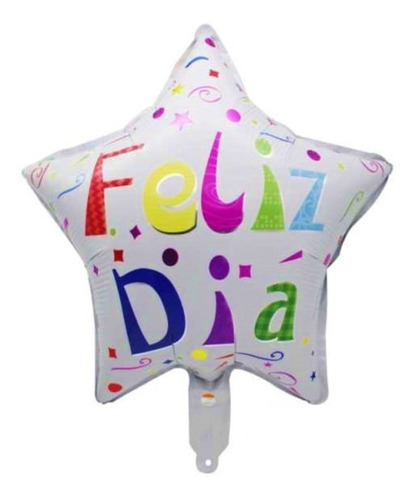 Pack 50 Globos Metálicos Sin Varillas Feliz Día Bpuntos 45cm