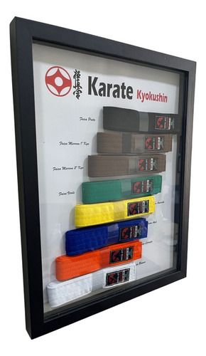 Faixa Karate Kyokushin Miniatura Quadro C/vidro C/8 Unidades