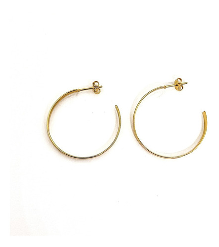 Aros Argollas 30mm Enchapado Oro 18k