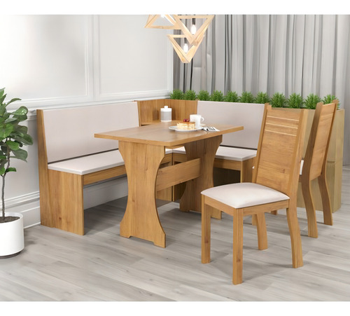 Mesa De Sala De Jantar Retangular Viero Móveis Napoli De Madeira Com Capacidade Máxima Para 5 Pessoas