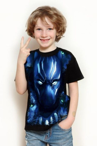 Camiseta Criança Frete Grátis Super Herói Pantera Negra