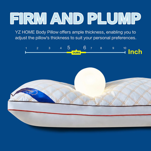 Almohada Corporal Larga Viscoelástica Altura Ajustable Azul