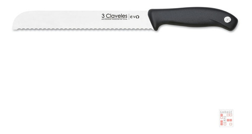Cuchillo De Pan 3 Claveles Hoja Acero Inox Aserrada 20 Cm 