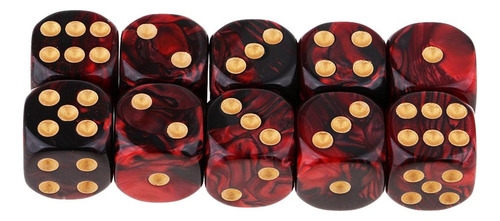 Fe Dados Seis Caras 16 Mm Rojo + Negro Rojo + Negro