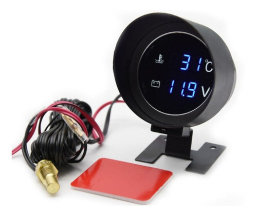 Reloj Medidor De Temperatura Voltaje Para Vehiculos 12v 24v