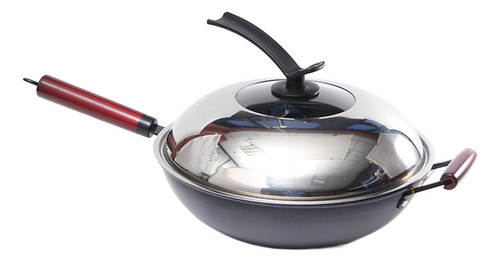 Wok De Cocina Con Tapa Sartén Antiadherente Fácil De 36cm